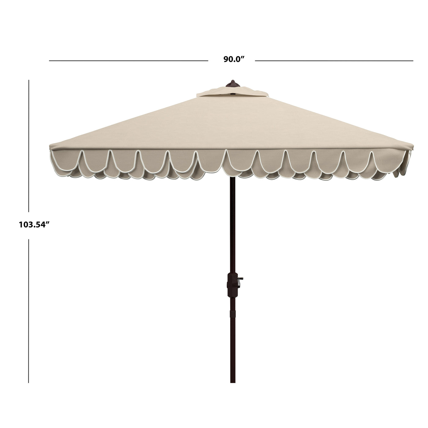 Parasol carré d'extérieur SAFAVIEH Naima Valance de 7,5 pieds