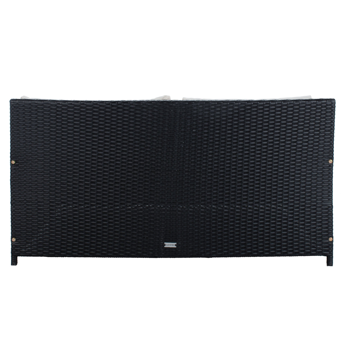 Lit de repos d'extérieur SAFAVIEH Taniyah en osier avec oreiller et coussins - 53 L x 28 P x 62 H