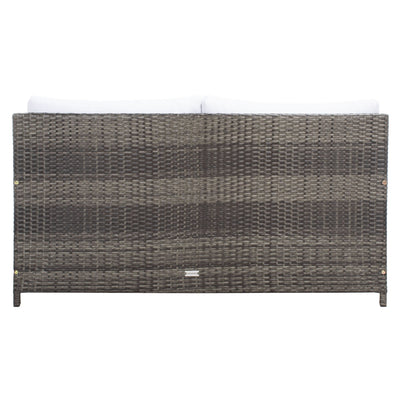 Lit de repos d'extérieur SAFAVIEH Taniyah en osier avec oreiller et coussins - 53 L x 28 P x 62 H
