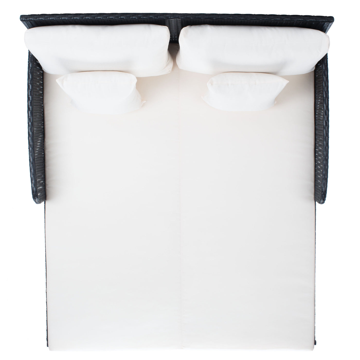 Lit de repos d'extérieur SAFAVIEH Taniyah en osier avec oreiller et coussins - 53 L x 28 P x 62 H