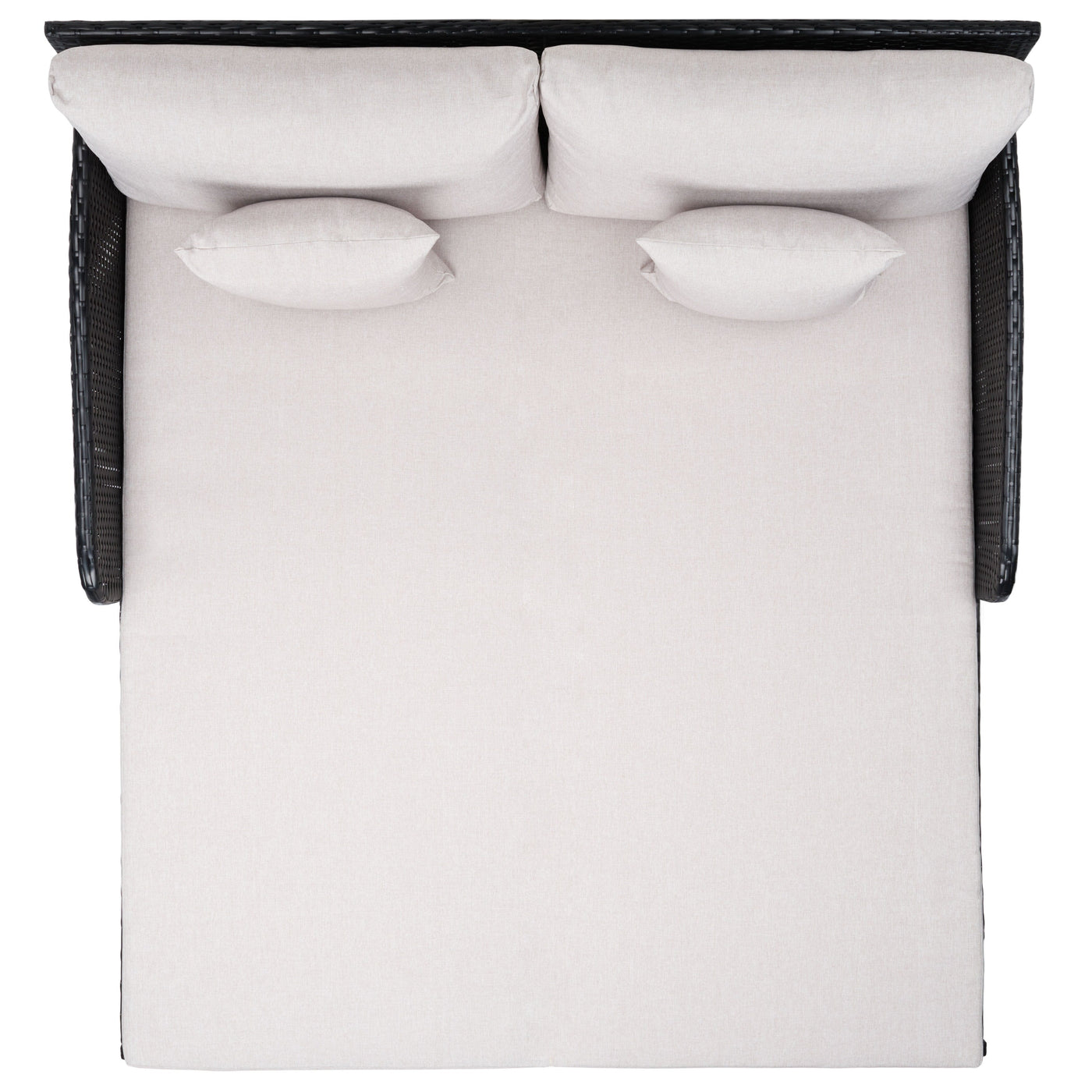 Lit de repos d'extérieur SAFAVIEH Taniyah en osier avec oreiller et coussins - 53 L x 28 P x 62 H