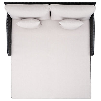 Lit de repos d'extérieur SAFAVIEH Taniyah en osier avec oreiller et coussins - 53 L x 28 P x 62 H