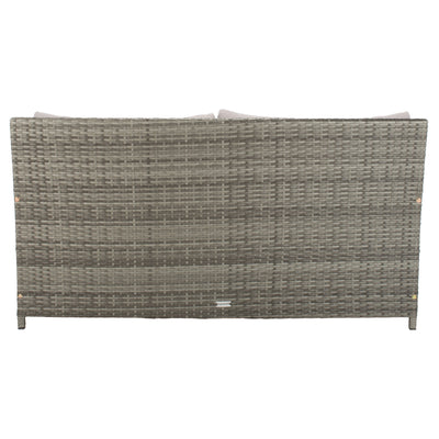 Lit de repos d'extérieur SAFAVIEH Taniyah en osier avec oreiller et coussins - 53 L x 28 P x 62 H