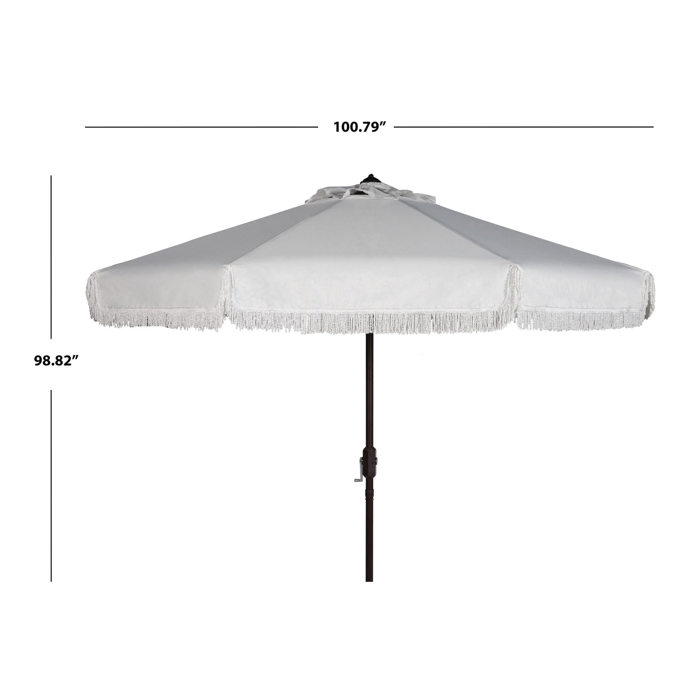Parasol d'extérieur à manivelle SAFAVIEH Ronette Fringe de 9 pieds