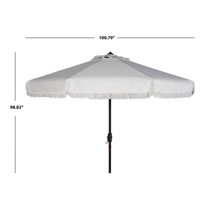 Parasol d'extérieur à manivelle SAFAVIEH Ronette Fringe de 9 pieds