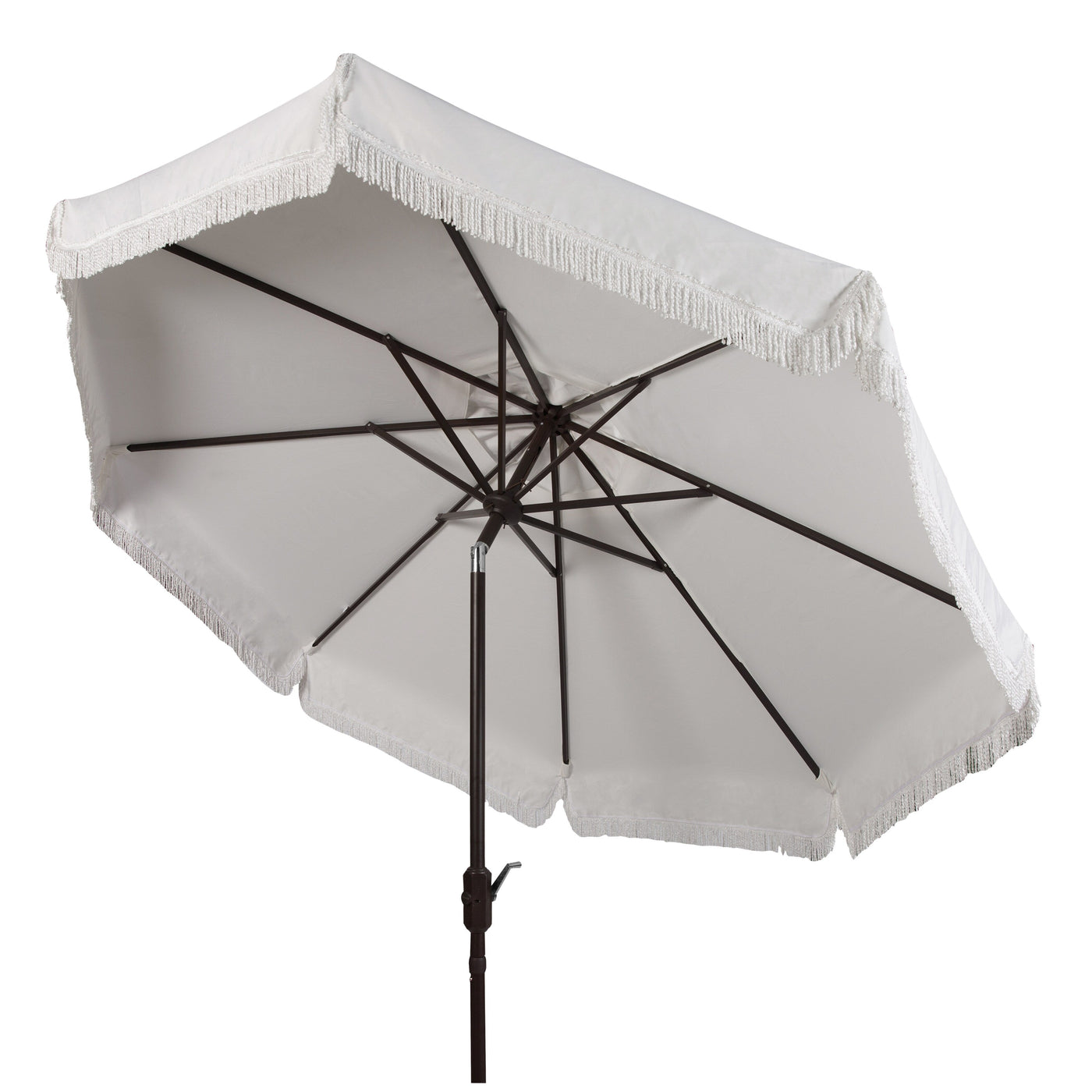 Parasol d'extérieur à manivelle SAFAVIEH Ronette Fringe de 9 pieds