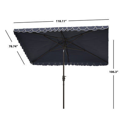 Parasol d'extérieur rectangulaire SAFAVIEH Zariah 6'x10' avec cantonnière