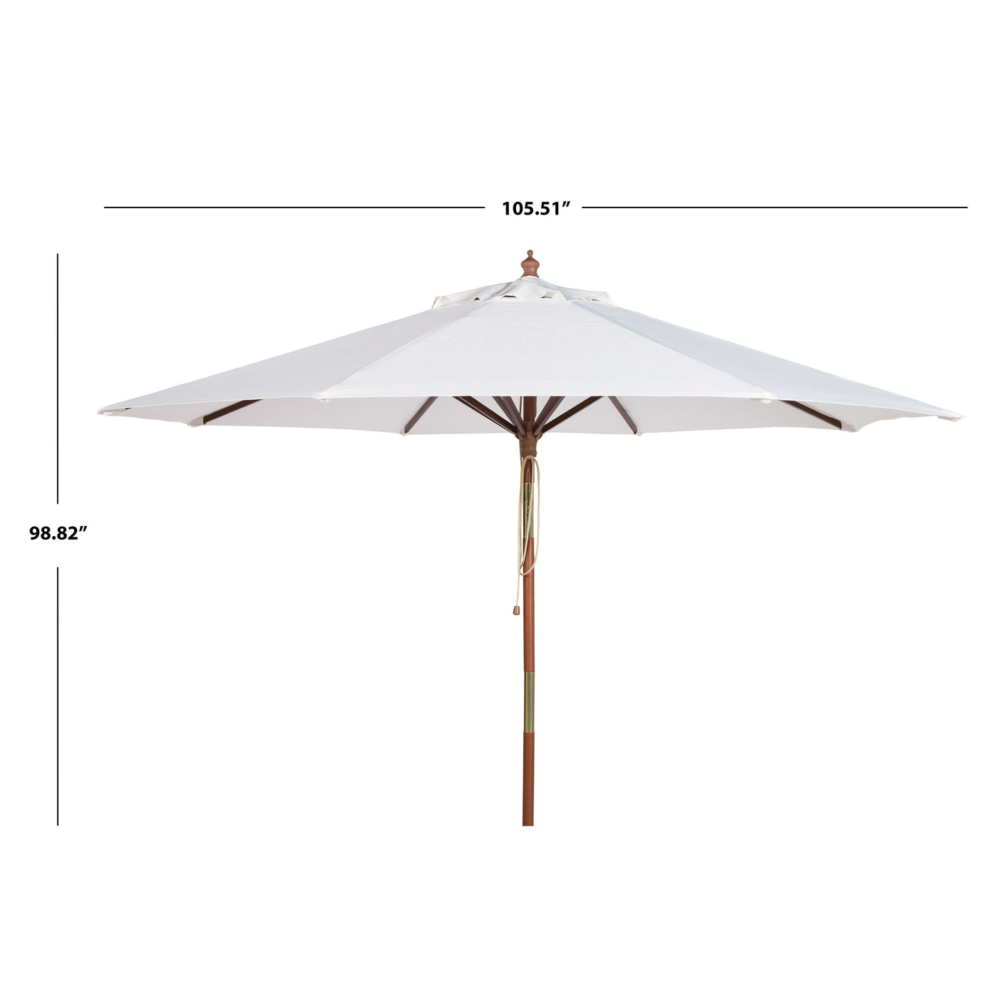 Parasol d'extérieur en bois SAFAVIEH Zlatana de 2,7 m