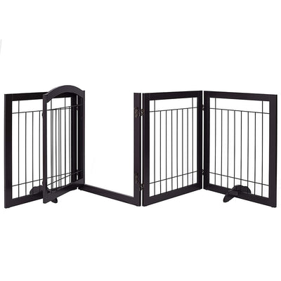 Barrière pour chien SPIRICH extra large de 96 pouces et haute de 30 pouces avec porte de passage, barrière pour animaux de compagnie autoportante en fil de fer, clôture de sécurité pour chiots