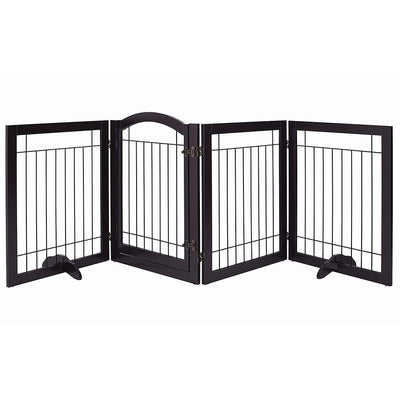 Barrière pour chien SPIRICH extra large de 96 pouces et haute de 30 pouces avec porte de passage, barrière pour animaux de compagnie autoportante en fil de fer, clôture de sécurité pour chiots