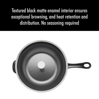 Poêle quotidienne en fonte STAUB de 2,9 pintes avec couvercle en verre