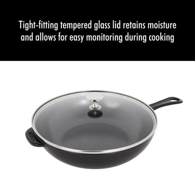 Poêle quotidienne en fonte STAUB de 2,9 pintes avec couvercle en verre