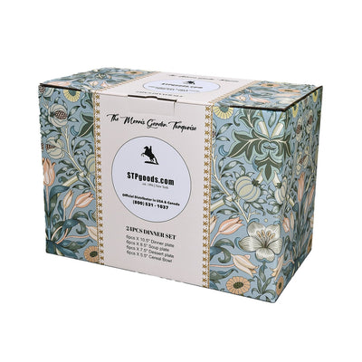 Service de table en porcelaine fine Morris Garden de STP Goods, 24 pièces pour 6 personnes