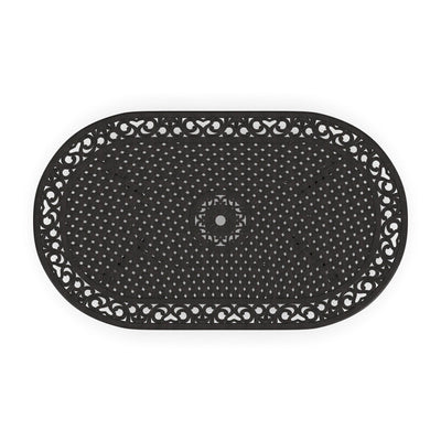 Ensemble de salle à manger d'extérieur en aluminium bronze Sanibel 7 pièces avec table à manger ovale de 72 pouces et six fauteuils par Homestyles