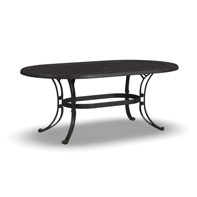 Ensemble de salle à manger d'extérieur en aluminium bronze Sanibel 7 pièces avec table à manger ovale de 72 pouces et six fauteuils par Homestyles