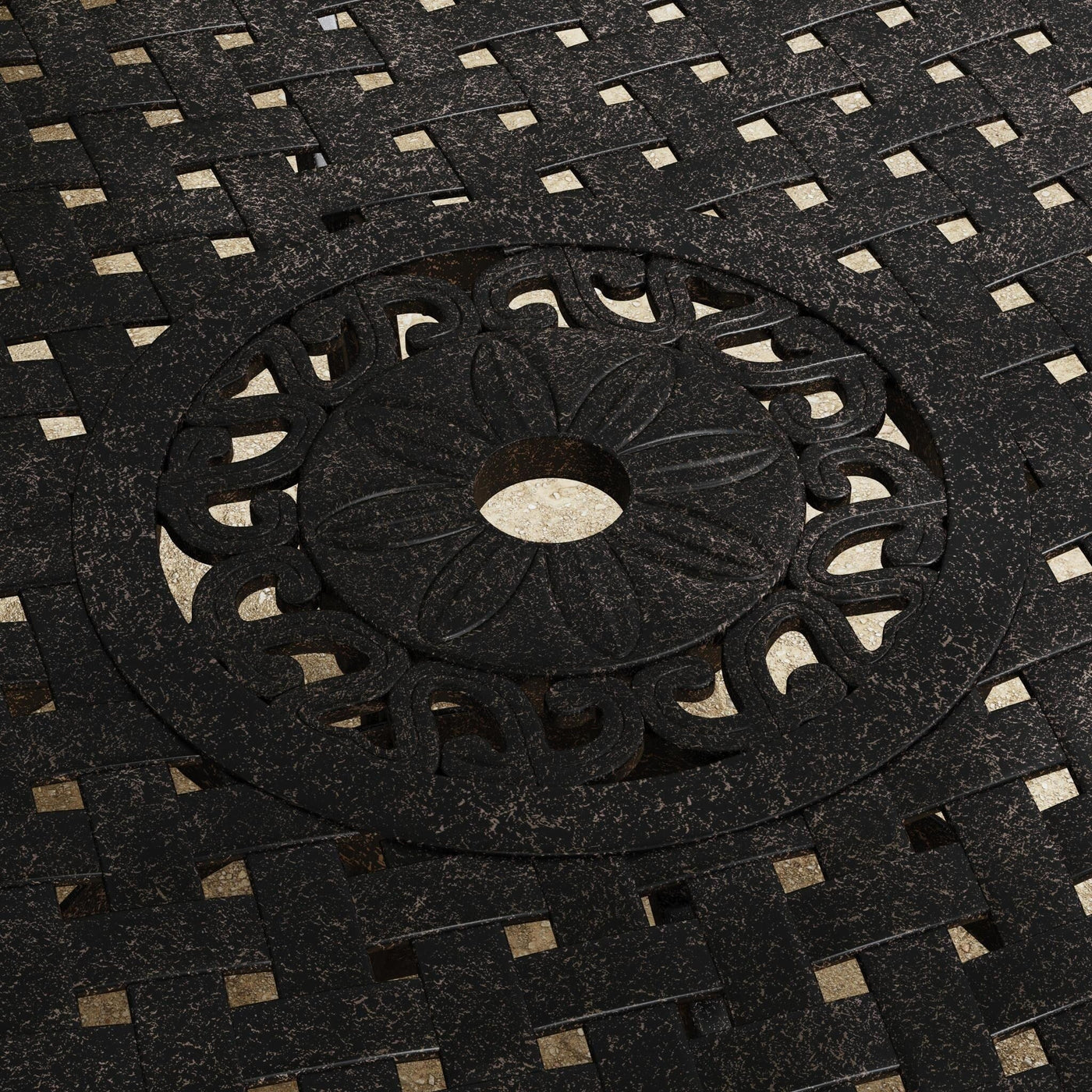 Ensemble de salle à manger d'extérieur en aluminium bronze Sanibel 7 pièces avec table à manger ovale de 72 pouces et six fauteuils par Homestyles