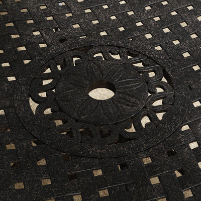 Ensemble de salle à manger d'extérieur en aluminium bronze Sanibel 7 pièces avec table à manger ovale de 72 pouces et six fauteuils par Homestyles