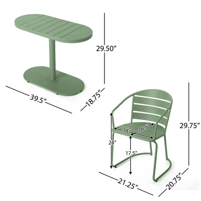Ensemble bistrot d'extérieur 3 pièces Santa Monica par Christopher Knight Home