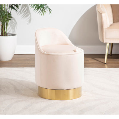 Tabouret de coiffeuse pivotant en velours Silver Orchid Corday