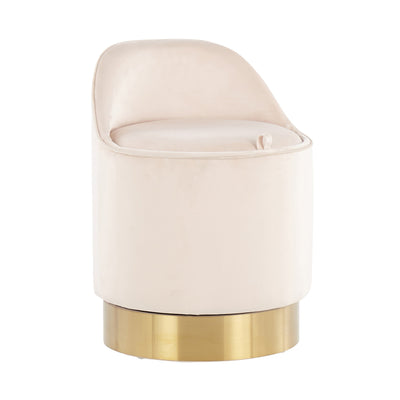 Tabouret de coiffeuse pivotant en velours Silver Orchid Corday