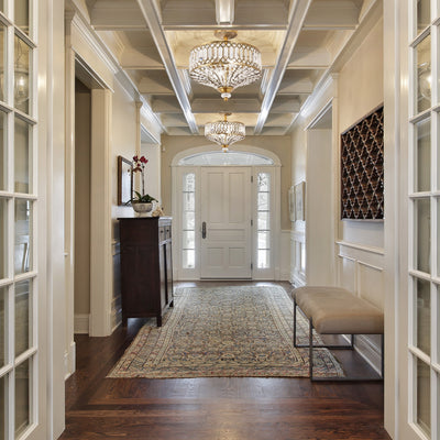 Luminaire semi-encastré en verre à plusieurs niveaux Silver Orchid Furey, bronze/or - 14,75 L x 14,75 l x 15,25 H