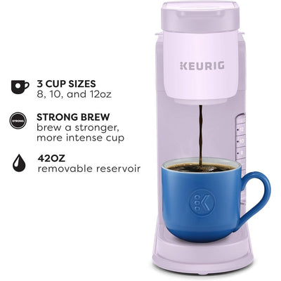 Cafetière K-Cup à dose unique, 3 tailles d'infusion, infusion forte, réservoir de 1,27 l, lavande