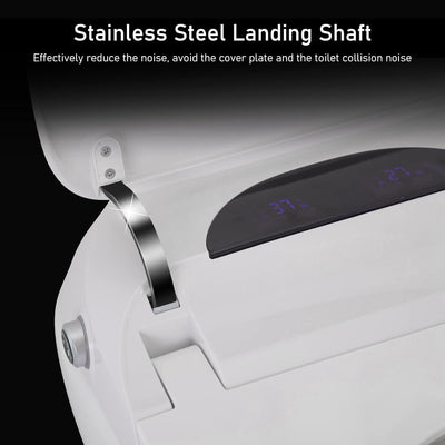 Toilettes intelligentes, bidet monobloc pour salle de bain, toilettes allongées modernes avec eau chaude, double chasse d'eau automatique, fonctionnement par capteur de pied