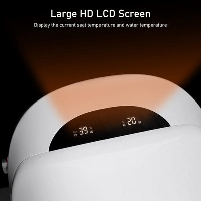 Toilettes intelligentes, bidet monobloc pour salle de bain, toilettes allongées modernes avec eau chaude, double chasse d'eau automatique, fonctionnement par capteur de pied