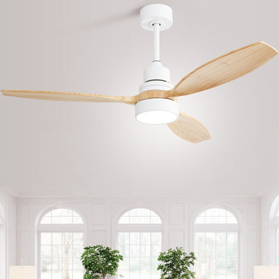 Ventilateur de plafond d'intérieur en bois Sofucor 52 avec télécommande et éclairage intégré en option