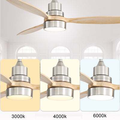 Ventilateur de plafond d'intérieur en bois Sofucor 52 avec télécommande et éclairage intégré en option
