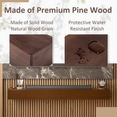 Étagère flottante murale pour manteau de cheminée en pin massif