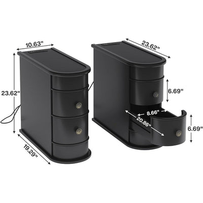 Table d'appoint étroite à deux tiroirs en bois massif