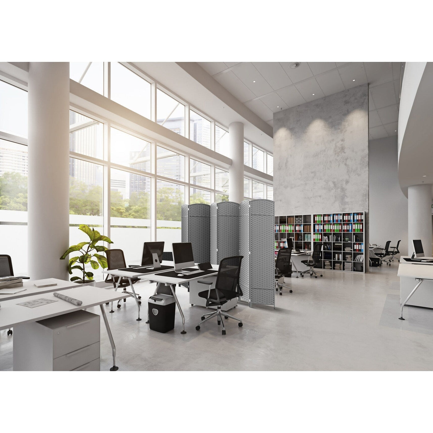 Séparateur de pièce Sorbus à 6 panneaux, cloison de séparation extra large et pliable, tissé à la main, à double charnière, en maille - 1,8 m