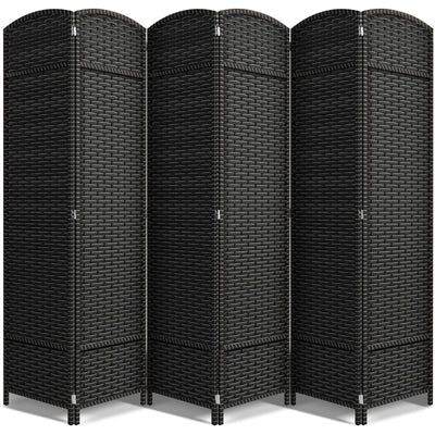 Séparateur de pièce Sorbus à 6 panneaux, cloison de séparation extra large et pliable, tissé à la main, à double charnière, en maille - 1,8 m