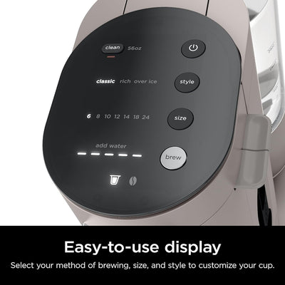 Cafetière à dose unique Stone, compatible K-Cup, réservoir de 1,6 l, préparation du café moulu, café glacé