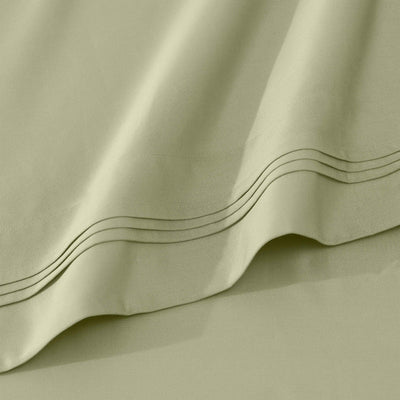 Parure de draps en coton égyptien de qualité supérieure 1000 fils au pouce carré, à poches profondes et à motif uni