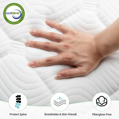 Matelas hybride SweDrea 12 po en mousse à mémoire de forme infusée de gel moelleux, rafraîchissant et respirant, certifié CertiPUR-US, SGS et OEKO-TEX