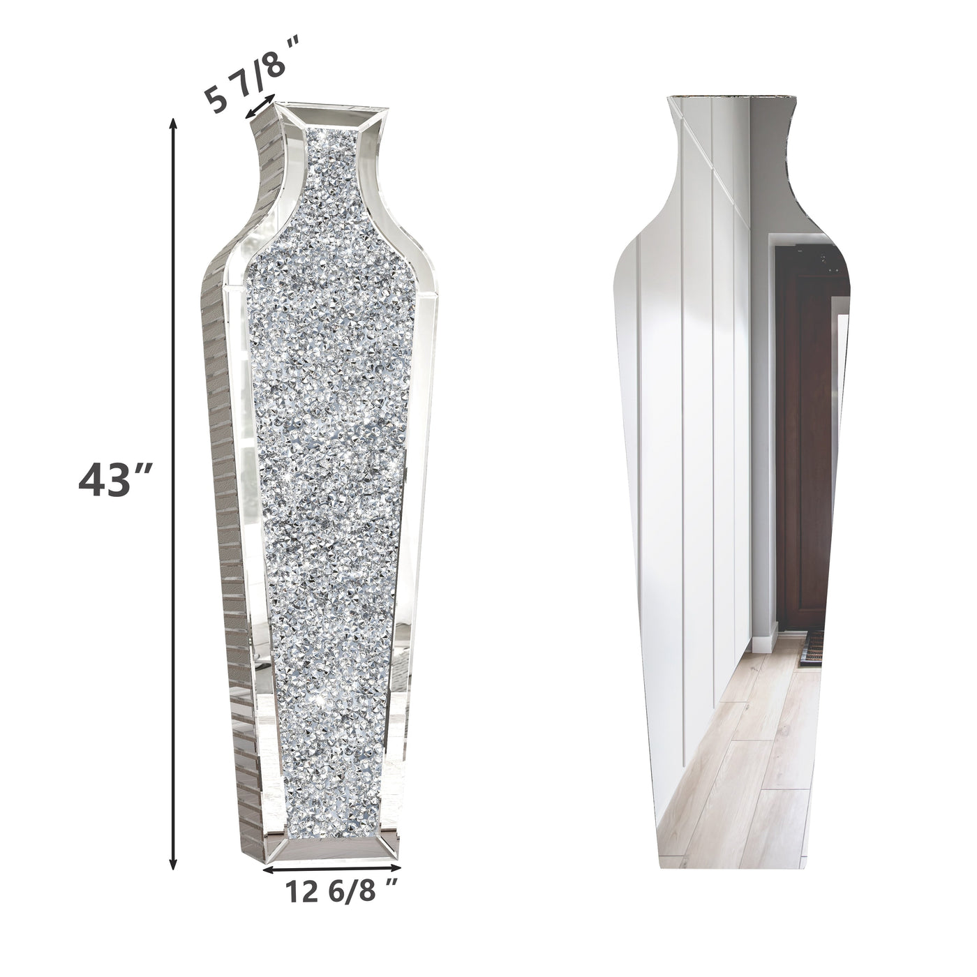 Grand vase de sol en diamant concassé