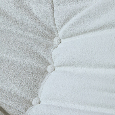 Ensembles de canapés-poufs en velours Teddy