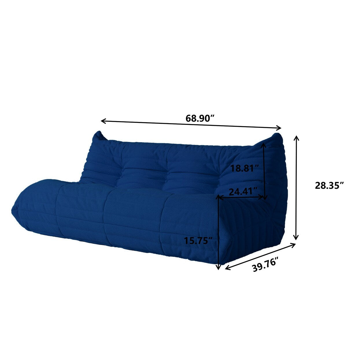 Ensembles de canapés-poufs en velours Teddy