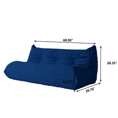 Ensembles de canapés-poufs en velours Teddy