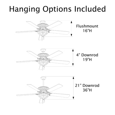 Ventilateur de plafond Halston en vitrail de style Tiffany - Épice - 52L x 52W x 19H - 52L x 52W x 19H