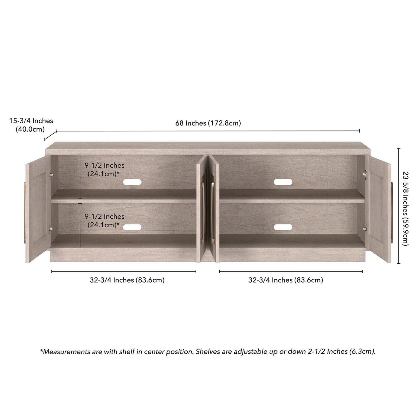 Meuble TV rectangulaire Tillman pour téléviseurs jusqu'à 75