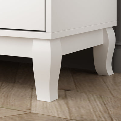 Commode double Timechee à 6 tiroirs, 47,2 po de largeur, pieds en bois massif, coffre laqué