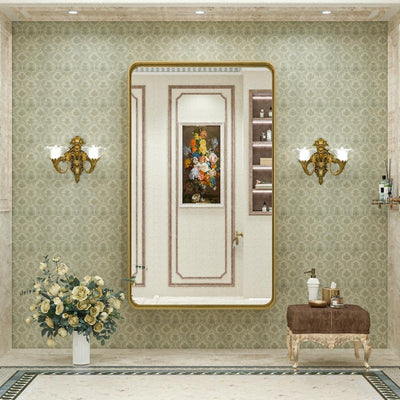 Miroir mural de salle de bain moderne à cadre en métal TokeShimi