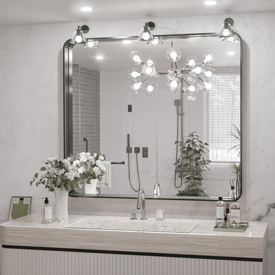 Miroir mural de salle de bain moderne à cadre en métal TokeShimi