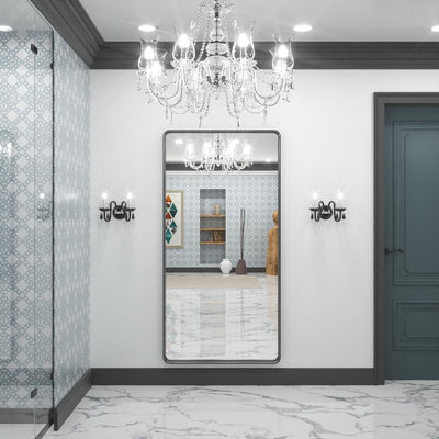 Miroir mural de salle de bain moderne à cadre en métal TokeShimi