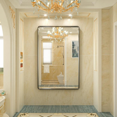 Miroir mural de salle de bain moderne à cadre en métal TokeShimi