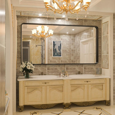 Miroir mural de salle de bain moderne à cadre en métal TokeShimi