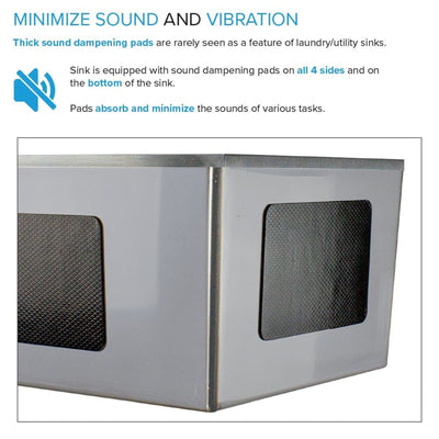 Évier de buanderie et lavabo en acier inoxydable Transolid EWS-2422S de 24 po de largeur x 22 po de profondeur x 35 po de hauteur - 24 po x 22 po